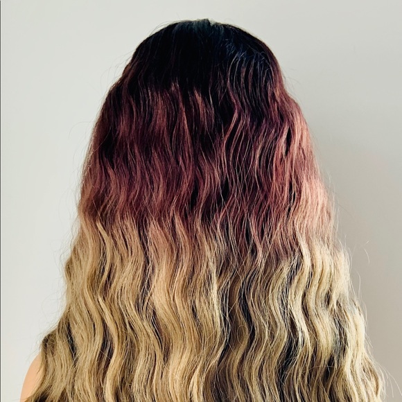 28” Ombre Auburn/Toffee Brown Lace Front Synthetic Wig - Picture 10 of 11